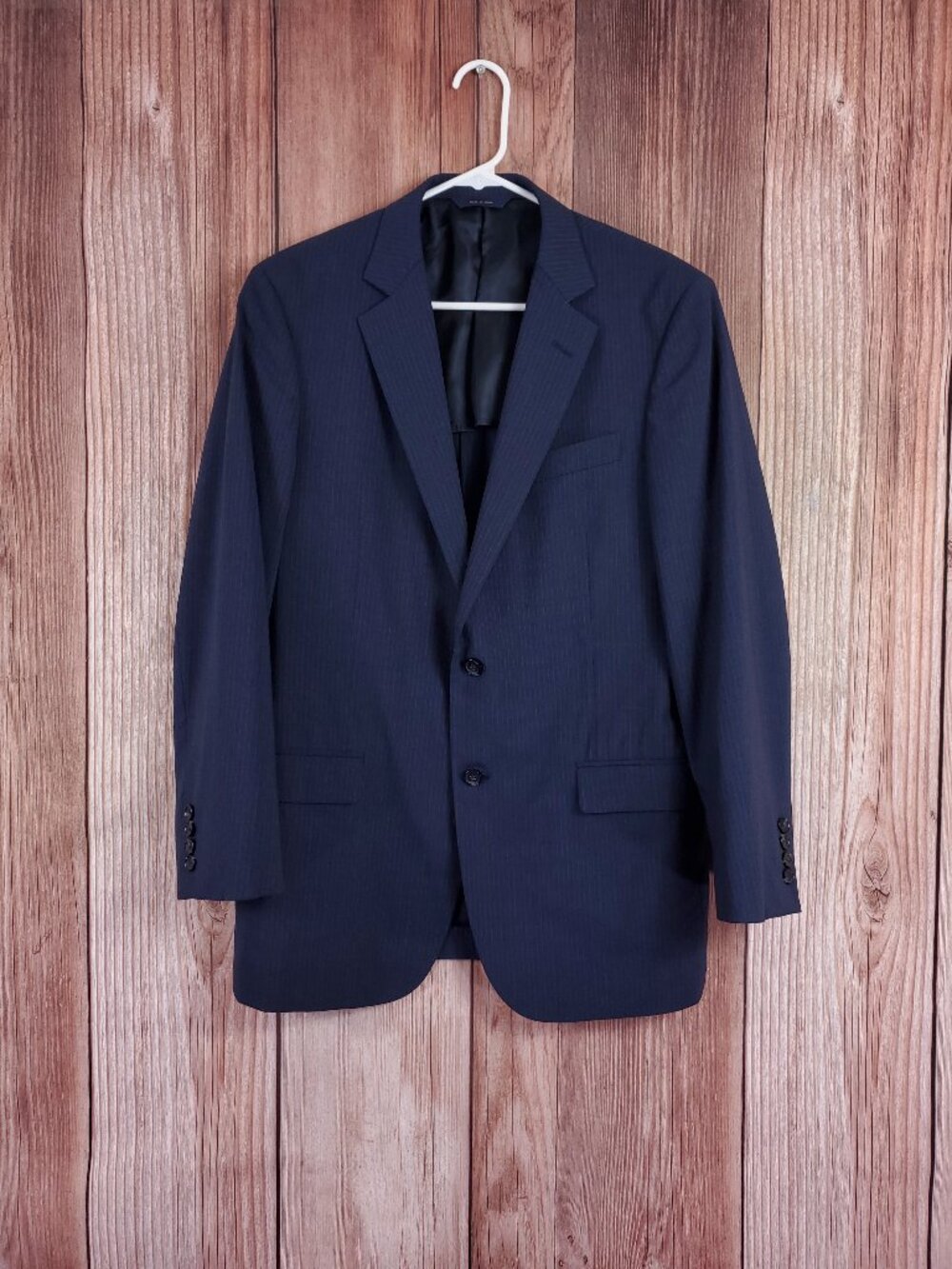 Brooks Brothers Fitzgerald BrooksCool Blazer Mens 40R Pinstripe Navy Full Canvas